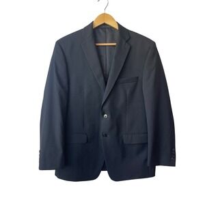 Calvin‎ Klein Black Wool Suit Men 40S Two Button Classic Fit Formal Business